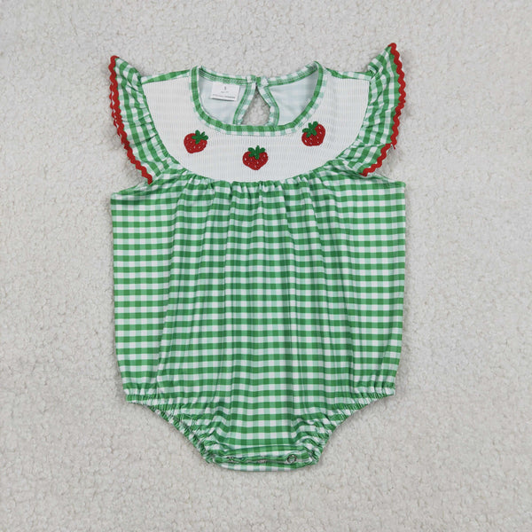 SR3550 RTS baby girl clothes strawberry smocked girl summer bubble