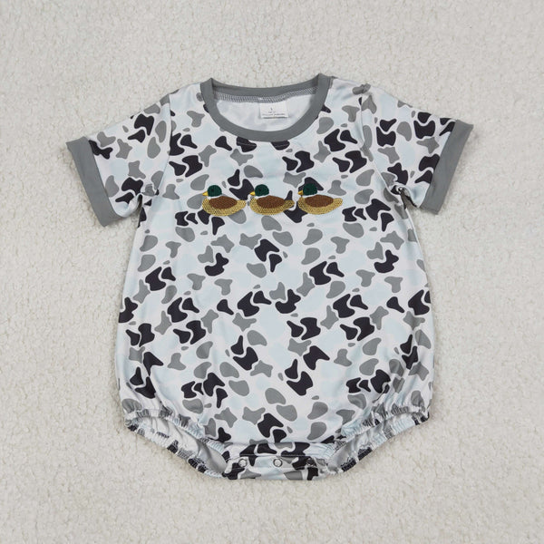 SR3571 RTS baby boy clothes camo mallard boy summer embroidery bubble