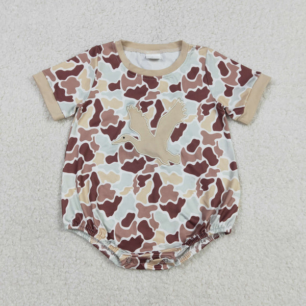 SR3572 RTS baby boy clothes mallard embroidery boy summer bubble
