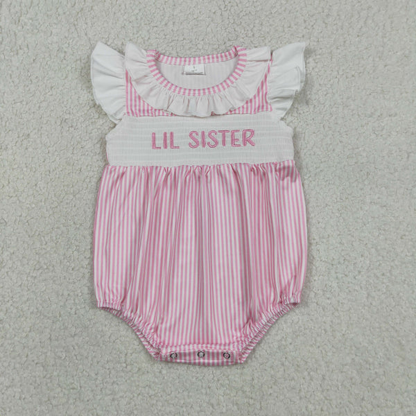 SR3593 RTS baby girl clothes little sister smock girl summer bubble
