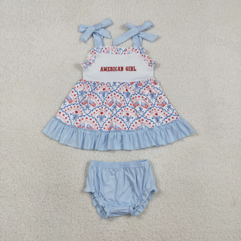 Embryony Clothes RTS kids matching clothing embroidery american girl print clothing gir ...