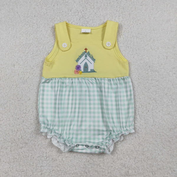 SR3704 RTS baby girl clothes cross print girl easter summer embroidery bubble