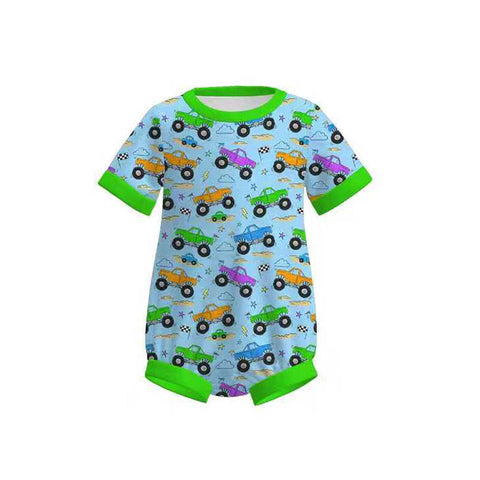 MOQ:5pcs SR3718 pre-order baby boy clothes car print boy  summer bubble-2025.11.28
