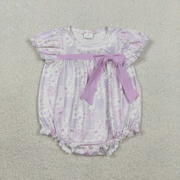 SR3730 RTS baby girl clothes purple floral girl summer bubble
