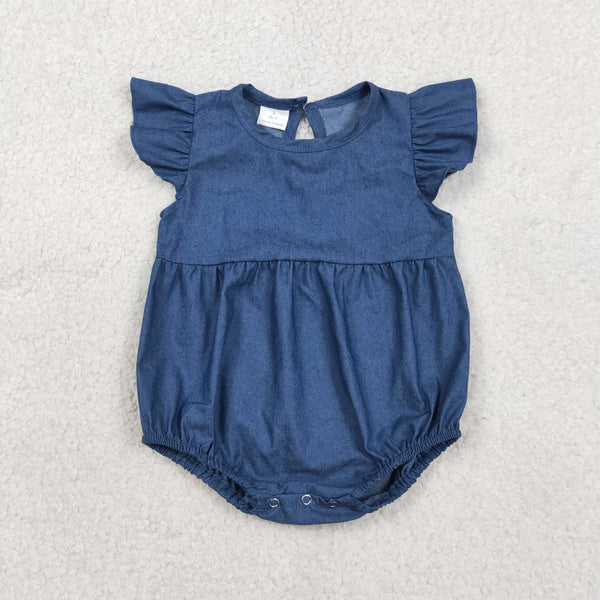 SR3734 RTS baby girl clothes blue denim girl summer bubble