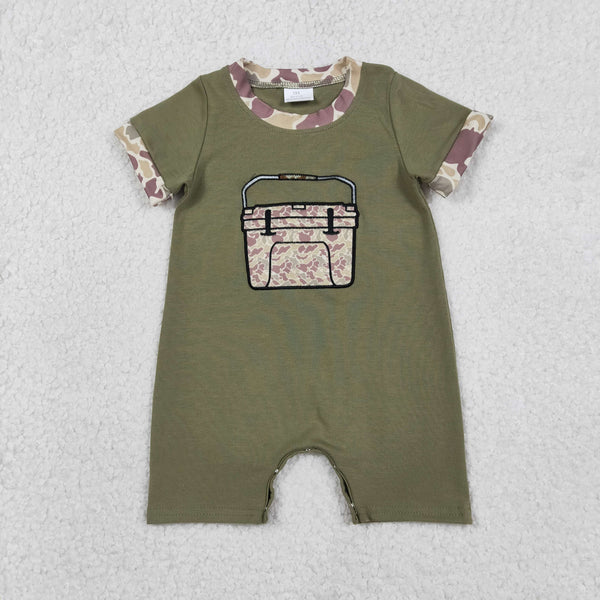 RTS SR3761 baby boy clothes fishing print embroidery toddler boy  summer romper