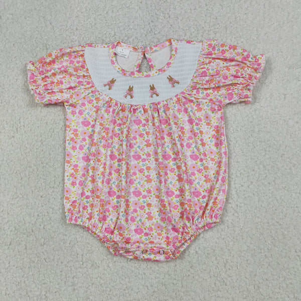 SR3785 RTS baby girl clothes rabbit smock toddler girl easter summer bubble