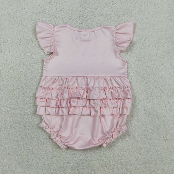 SR3825 RTS baby girl clothes make up print toddler girl summer romper pink bubble