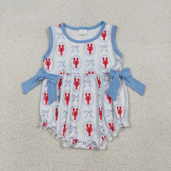 SR3828 RTS baby girl clothes crayfish print toddler girl summer bubble