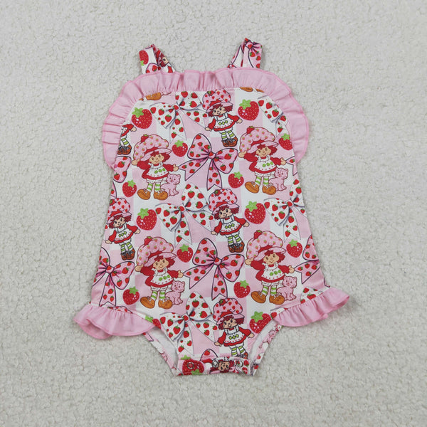 SR3885 RTS baby girl clothes strawberry clothes toddler girl summer bubble