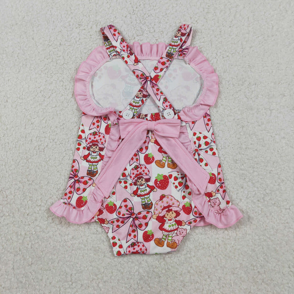 SR3885 RTS baby girl clothes strawberry clothes toddler girl summer bubble