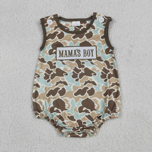 RTS SR3907 baby boy clothes camo mama's embroidery boy hunting clothes toddler boy summer bubble