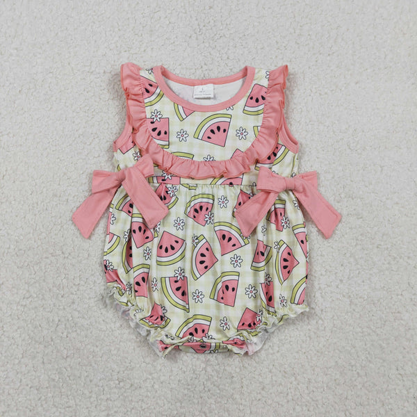 SR3920 RTS baby girl clothes watermelon print toddler girl summer bubble