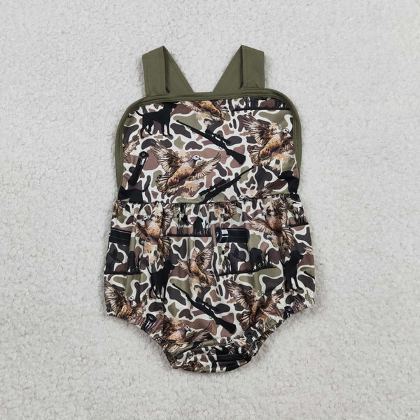 SR3926 RTS baby boy clothes mallards hunting print toddler boy summer bubble