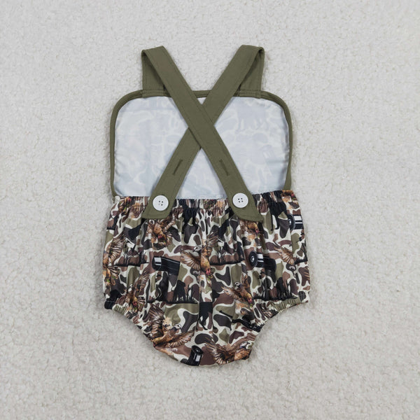 SR3926 RTS baby boy clothes mallards hunting print toddler boy summer bubble