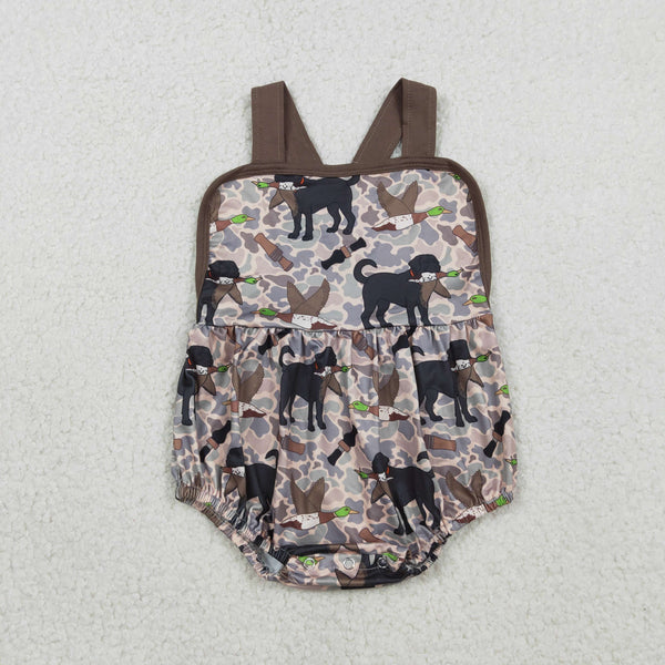 SR3928 RTS baby boy clothes hunting print toddler boy summer bubble