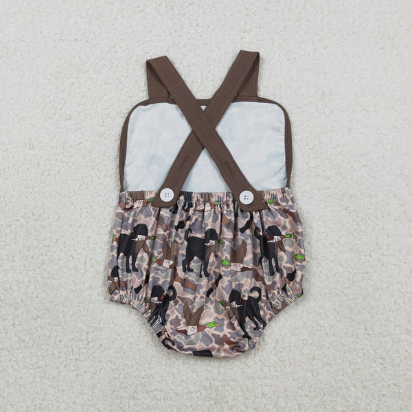 SR3928 RTS baby boy clothes hunting print toddler boy summer bubble