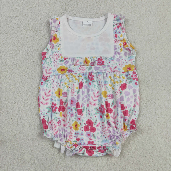 SR4021 RTS baby girl clothes flower print toddler girl summer bubble