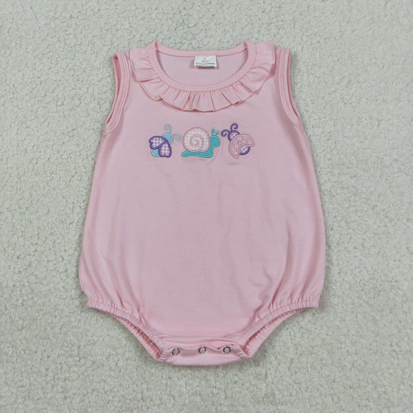 SR4037 RTS baby girl clothes insect toddler girl summer embroidery bubble