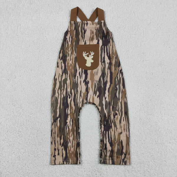 SR4048 RTS baby boy clothes deer hunting embroidery camouflage boy winter  jumpsuit hunting clothes