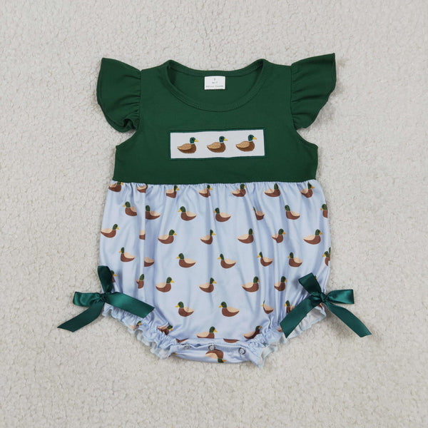SR4091 RTS baby girl clothes mallard  toddler girl summer embroidery bubble