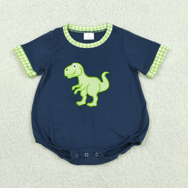 SR4113 RTS baby clothes dinosaur embroidery toddler boy summer bubble baby onesie