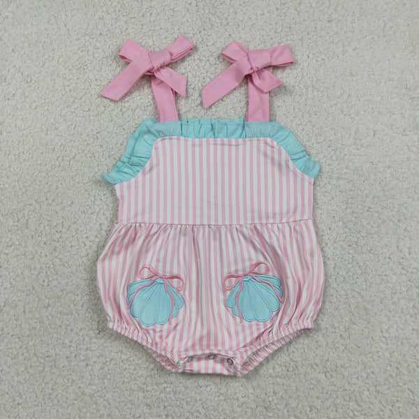 SR4127 RTS baby clothes shell embroidery toddler girl summer embroidery bubble