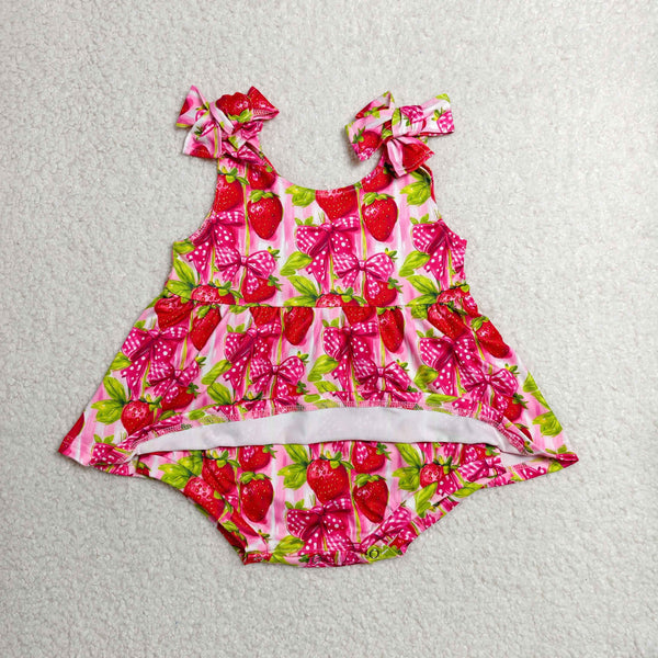 SR4134 RTS baby clothes strawberry toddler girl summer bubble