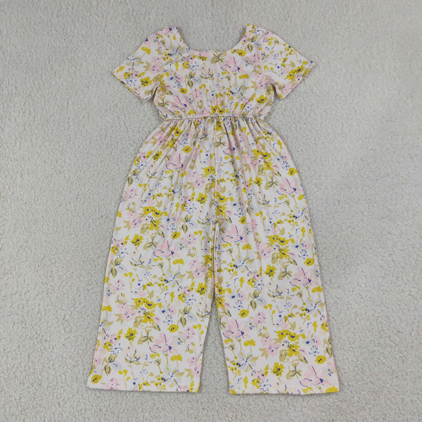 RTS SR4196 baby girl clothes floral  girl summer  jumpsuit summer overalls