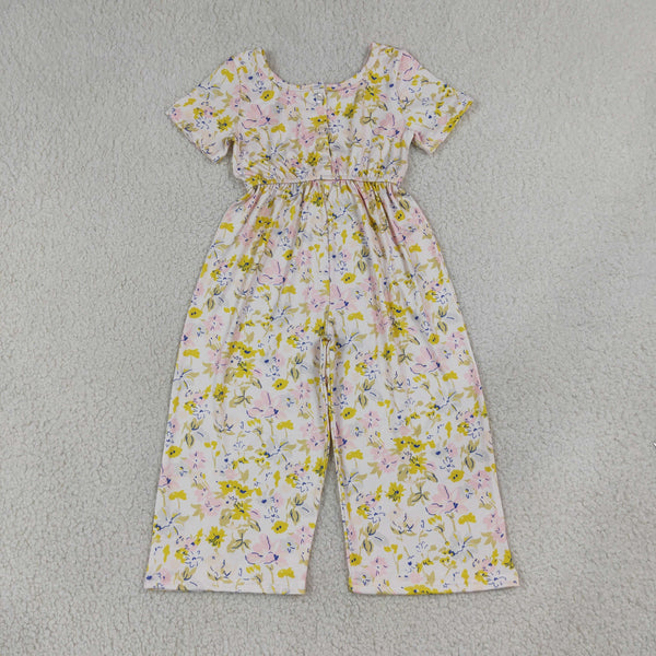 RTS SR4196 baby girl clothes floral  girl summer  jumpsuit summer overalls