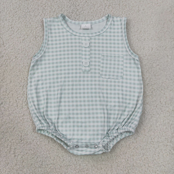 RTS  Matching clothing gingham print clothing baby boy summer bubble-2026.7.23