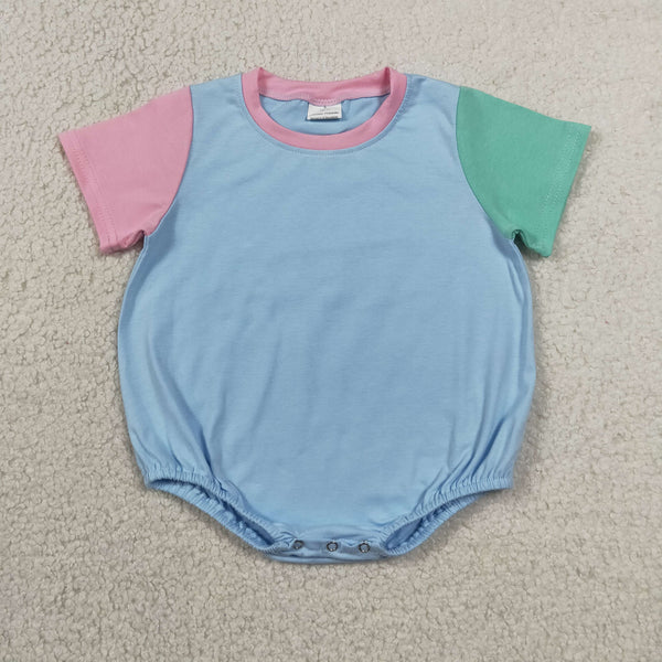 SR4269 RTS baby clothes blue cotton toddler boy summer bubble onesie
