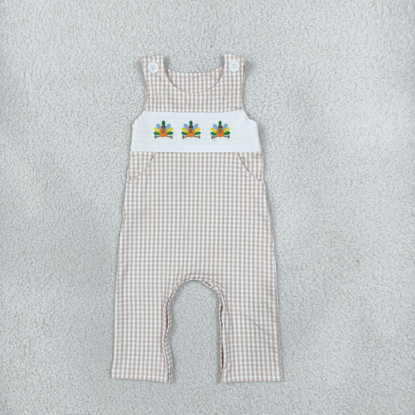 RTS SR4277 baby clothes thanksgiving smocked long sleeve romper