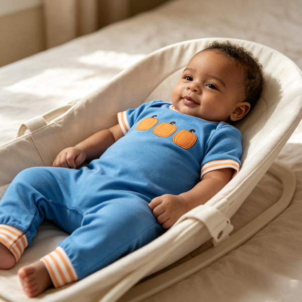 SR4285 RTS baby boy clothes pumpkin embroidery western clothes toddler boy  summer fall romper