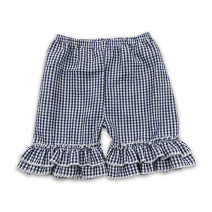 SS0068 toddler girl summer shorts navy  girl seersucker bottom