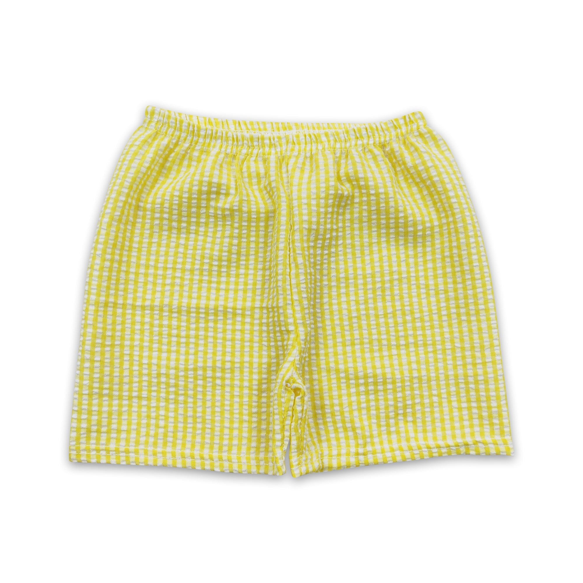 SS0077 toddler boy summer shorts yellow boy seersucker bottom