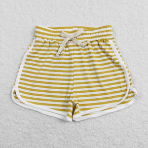 SS0210 toddler clothes summer shorts bottom yellow stripes milk silk baby girl summer bottom