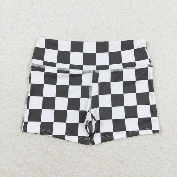 GSSO0906 RTS baby girl clothes white black gingham toddler girl summer outfit swim suit bathing suit beach wear