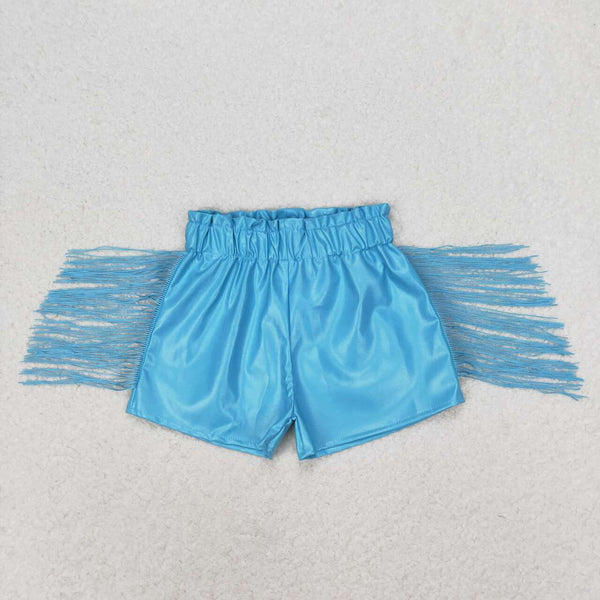 RTS Matching toddler clothes leather print tassel shorts baby summer clothes-2026.3.3