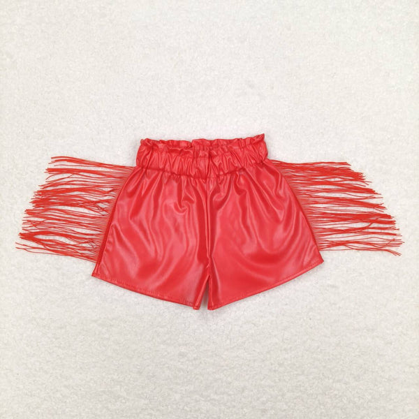 RTS Matching toddler clothes leather print tassel shorts baby summer clothes-2026.3.3