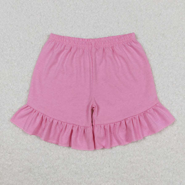 SS0271 RTS toddler clothes cotton pink ruffle girl summer shorts