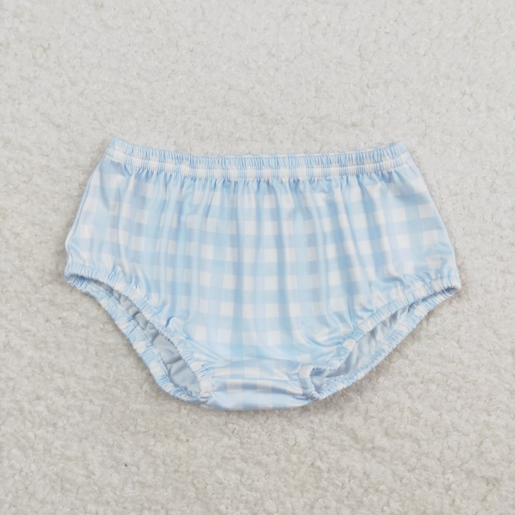 SS0352 RTS toddler clothes blue gingham boy summer bummies shorts-2024.6.3