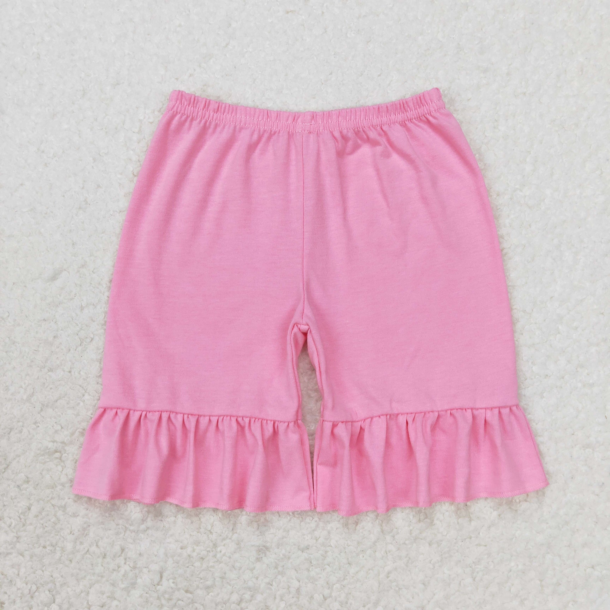 SS0356 RTS  baby girl clothes solid pink cotton summer bottom shorts