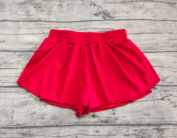 SS0602 pre-order baby girl clothes red girl summer yoga shorts-real pic 2025.4.18