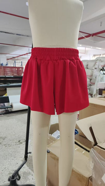 SS0602 pre-order baby girl clothes red girl summer yoga shorts-real pic 2025.4.18