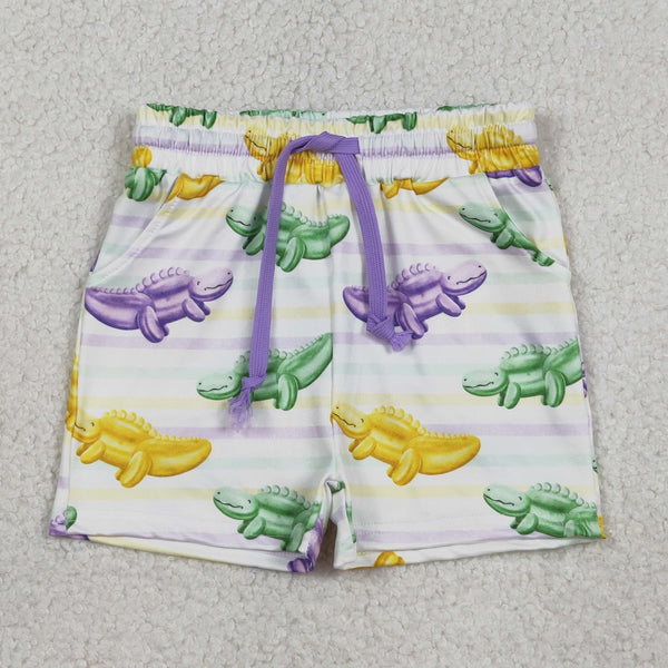 SS0678 RTS toddler clothes dinosaur kids boy summer shorts bottom mardi gras clothes