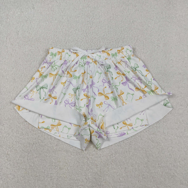 SS0679 RTS adult clothes bows adult women summer yoga shorts
