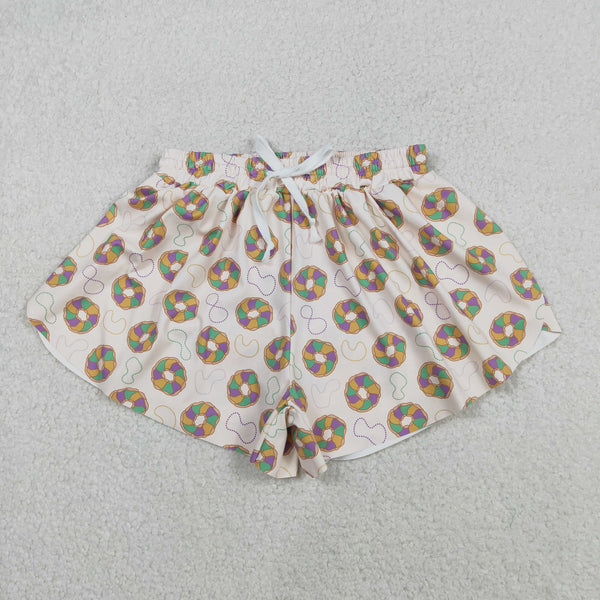 SS0680 RTS adult clothes donut adult women mardi gras summer yoga shorts