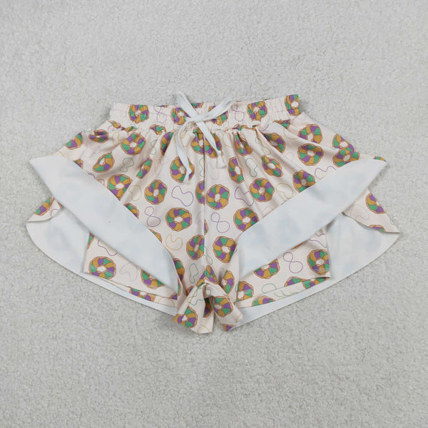 SS0680 RTS adult clothes donut adult women mardi gras summer yoga shorts