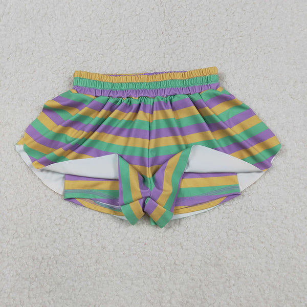 RTS SS0685 girl clothes stripe print girl mardi gras summer shorts